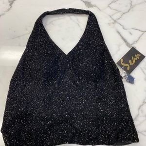Halter Top, black sequin from Saks Fifth Avenue!